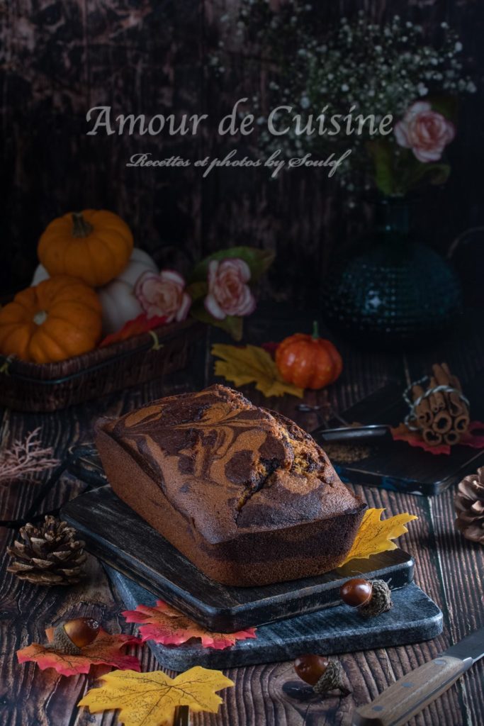 pumpkin chocolate marble cake