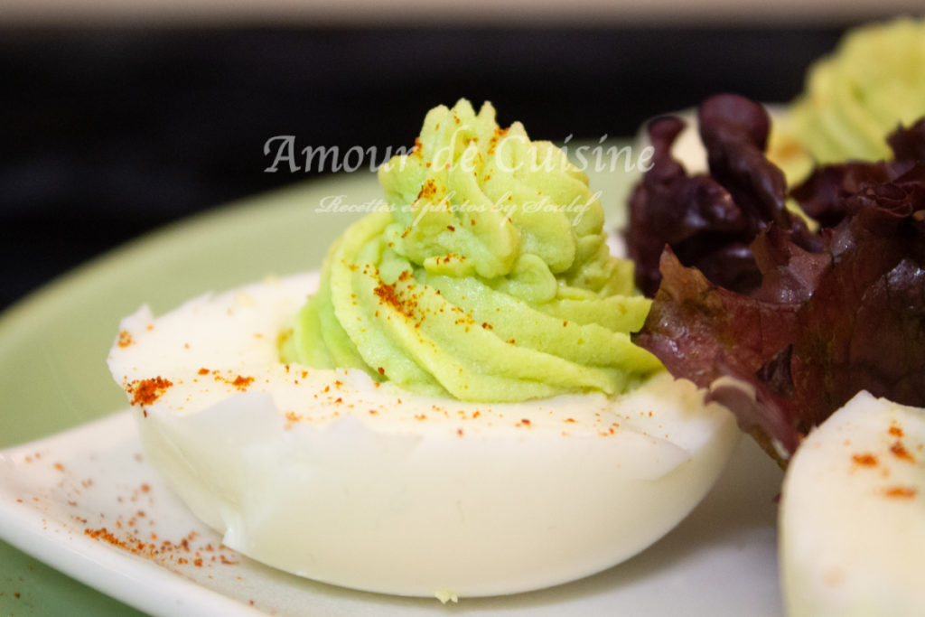 Deviled eggs with creamy avocado