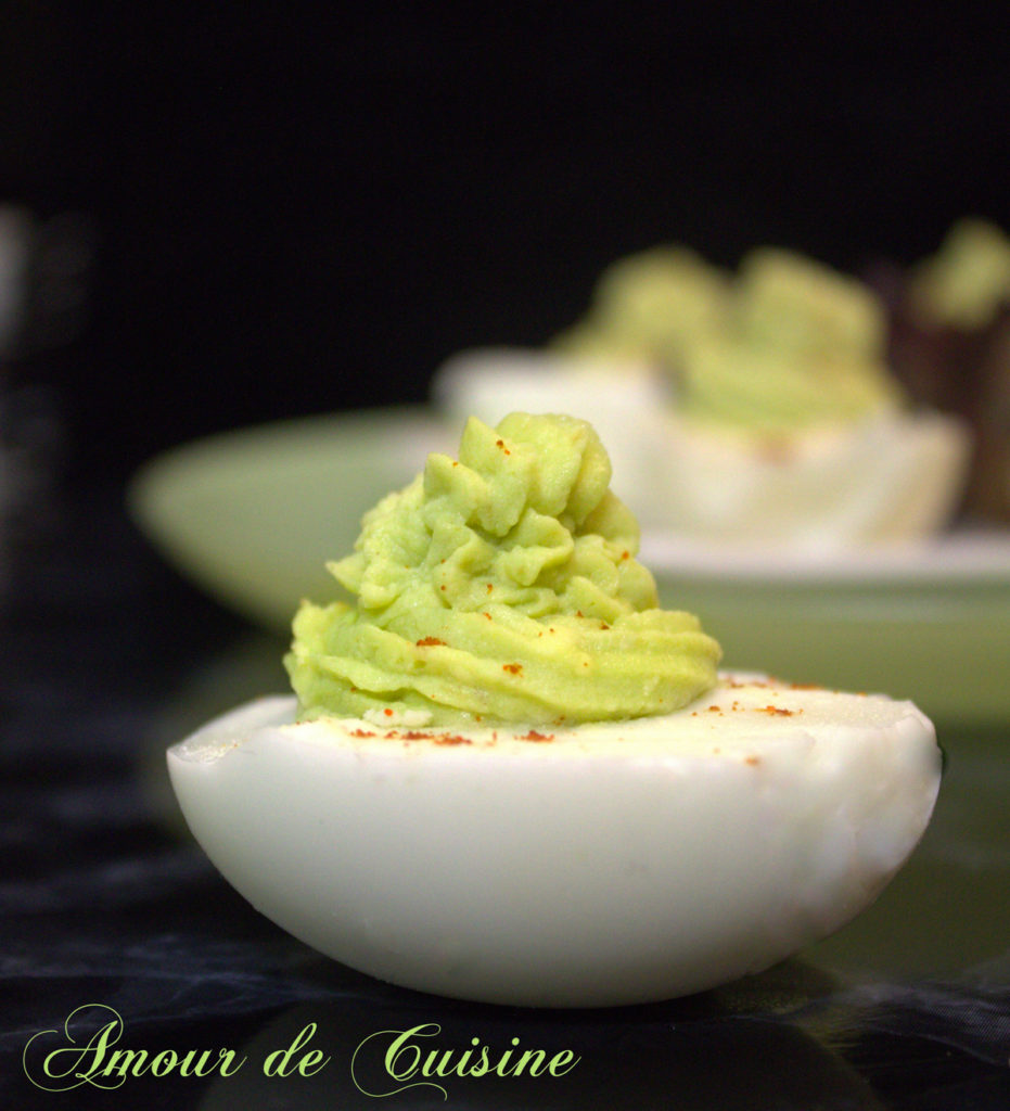 Deviled eggs with avocado