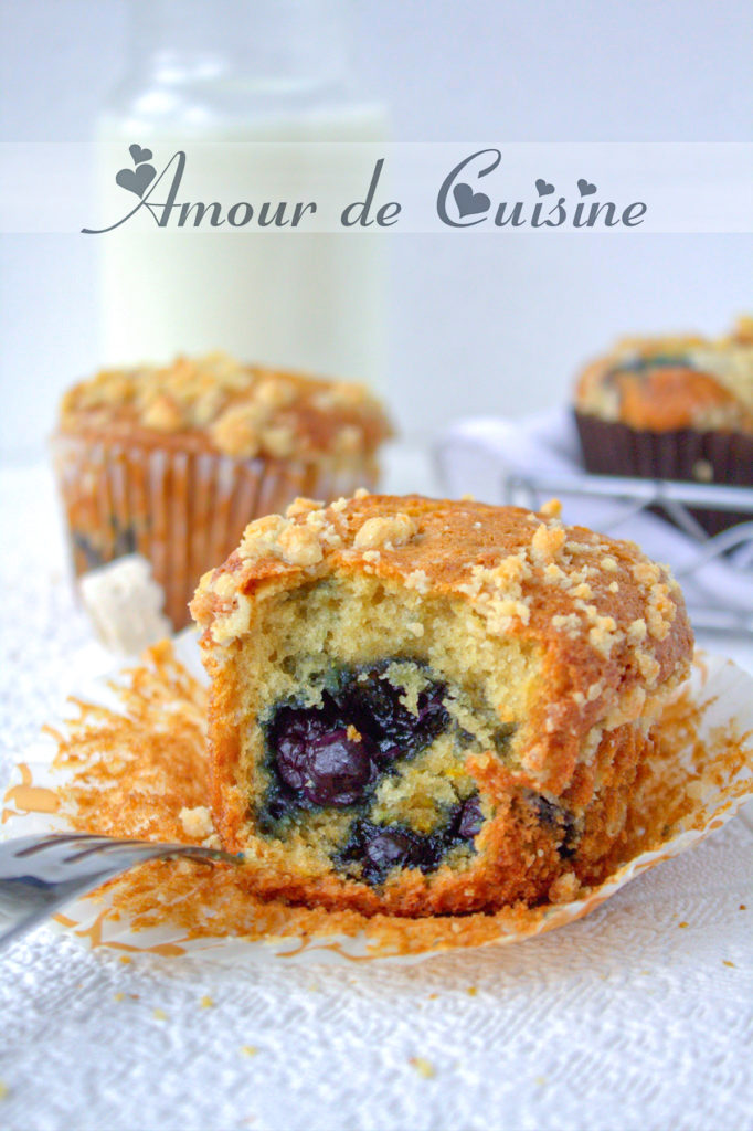 moist and fluffy blueberry muffins