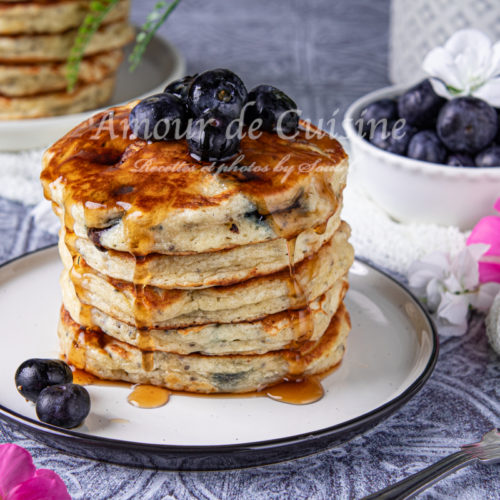 blueberry and chia seeds pancakes