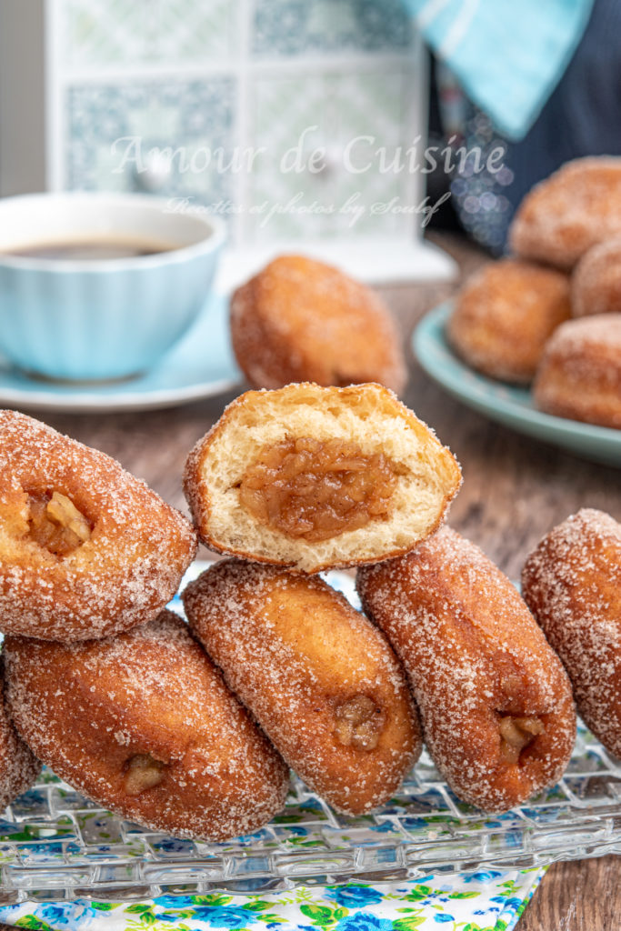 French beignets filled with apple marmalade