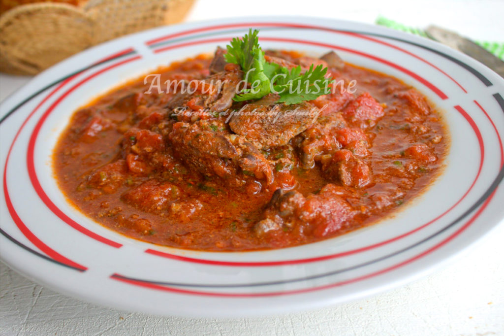 Algerian chicken liver in tomato sauce