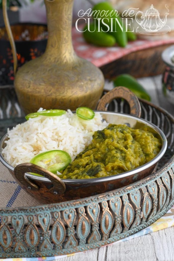 Red Lentil Dhal with spinach