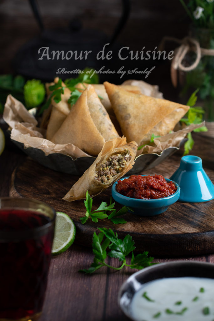 Minced lamb samosa